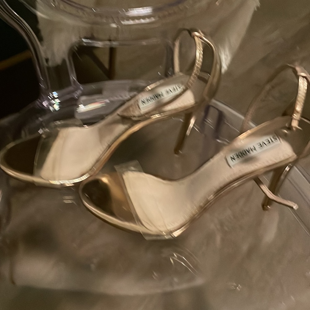 Clear strap Rose Gold ankle strap